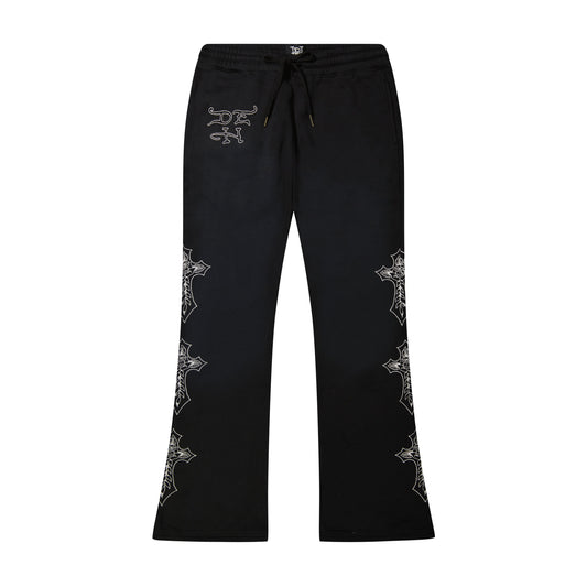 Crosses Bootcut Sweatpants | Men's Y2K Sweatpants | Ed Hardy SUNFADE BLACK | Ed Hardy