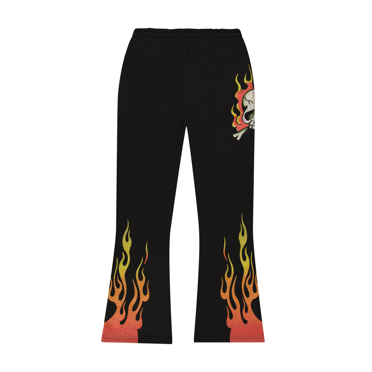 Skull Flames Bootcut Sweatpants BLACK | Ed Hardy