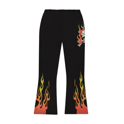 Skull Flames Bootcut Sweatpants BLACK | Ed Hardy