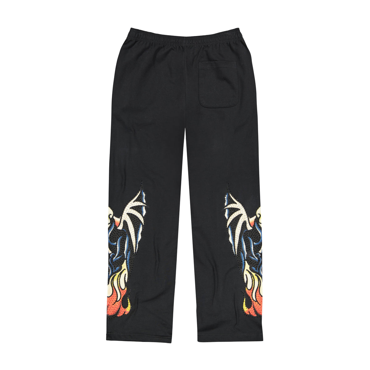 Xman Mens Rhinestone Baggy Sweatpant Black Black | Ed Hardy
