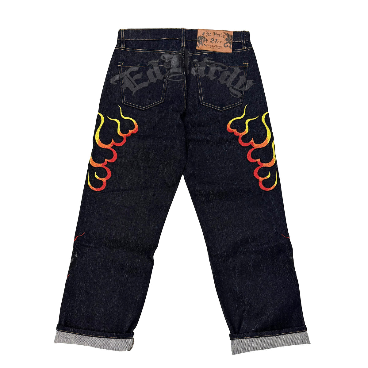 Cobra Flames Selvage Denim RAW | Ed Hardy