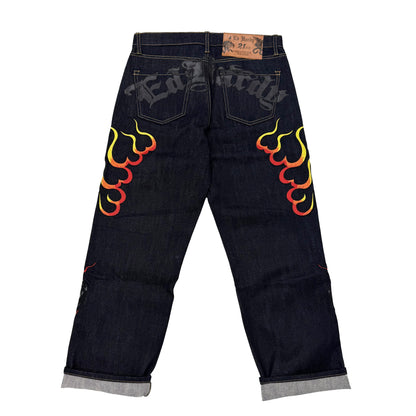Cobra Flames Selvage Denim RAW | Ed Hardy
