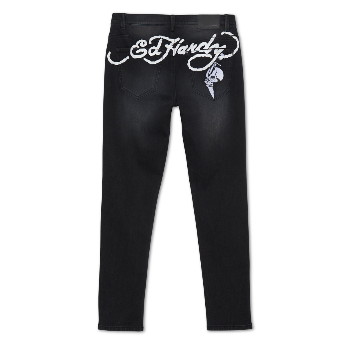 Dagger Skull Slim Skinny Jean FADED BLACK | Ed Hardy