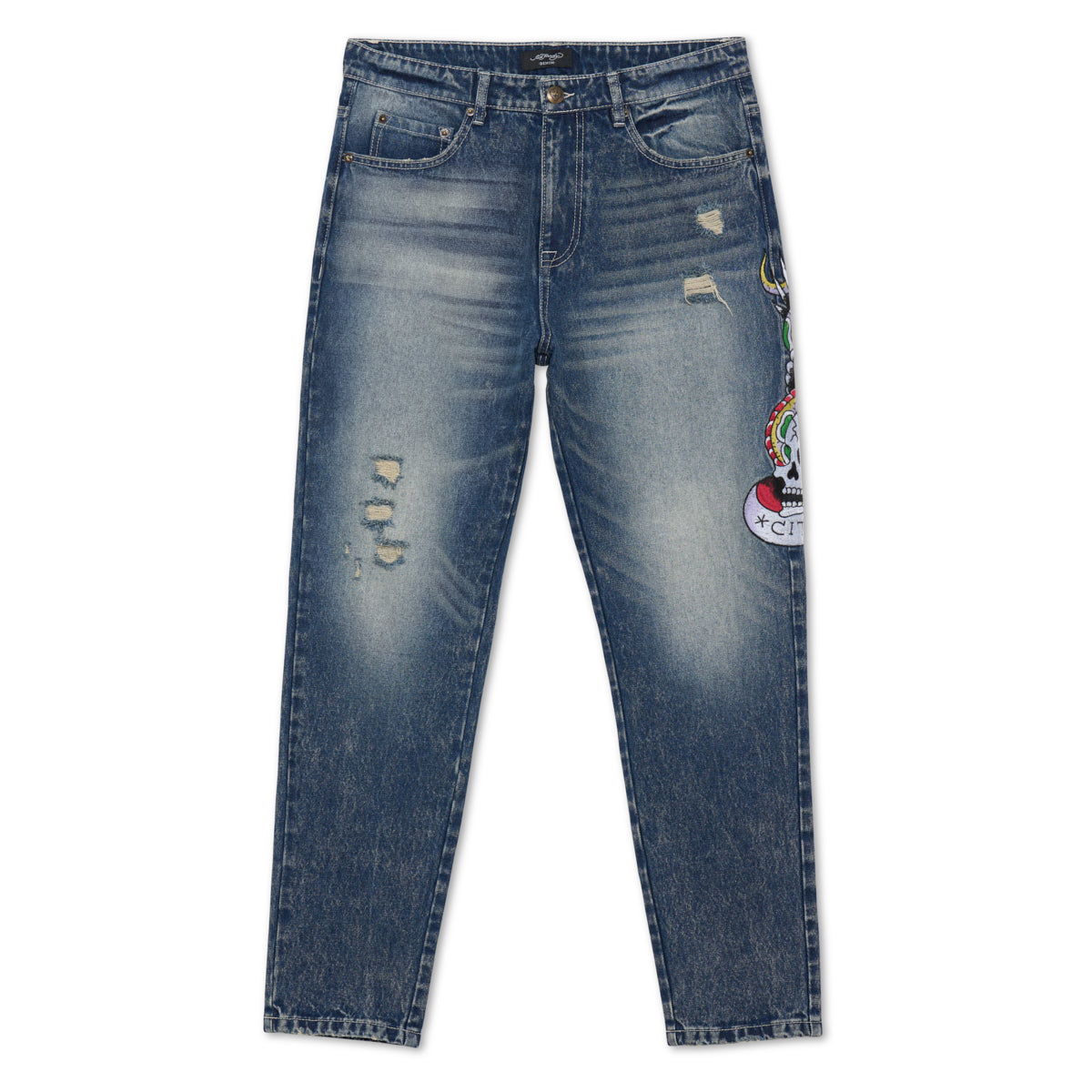 NYC Skull Slim Taper Jean MEDIUM VINTAGE | Ed Hardy