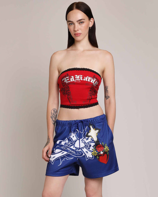 Cross Snake Men's Mesh Short POP BLUE | Ed Hardy
