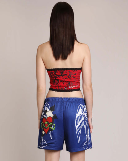 Cross Snake Men's Mesh Short POP BLUE | Ed Hardy
