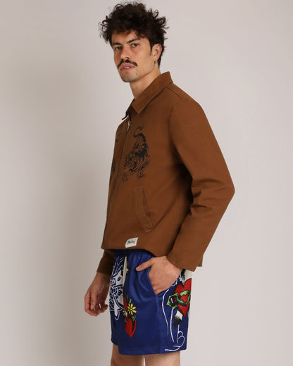 Cross Snake Men's Mesh Short POP BLUE | Ed Hardy
