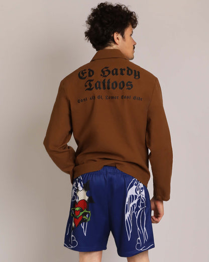 Cross Snake Men's Mesh Short POP BLUE | Ed Hardy