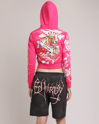 Spider Skull Fleece Shorts | Men's Y2K Shorts | Ed Hardy MINERAL GREY | Ed Hardy