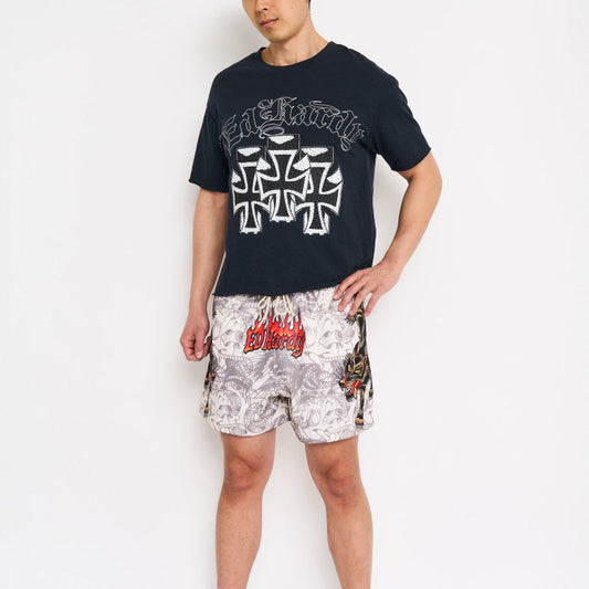 Wolves Mesh Shorts IVORY | Ed Hardy