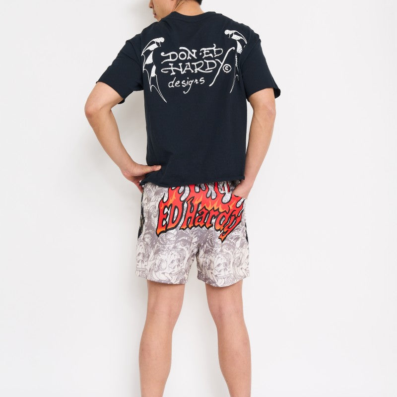 Wolves Mesh Shorts IVORY | Ed Hardy