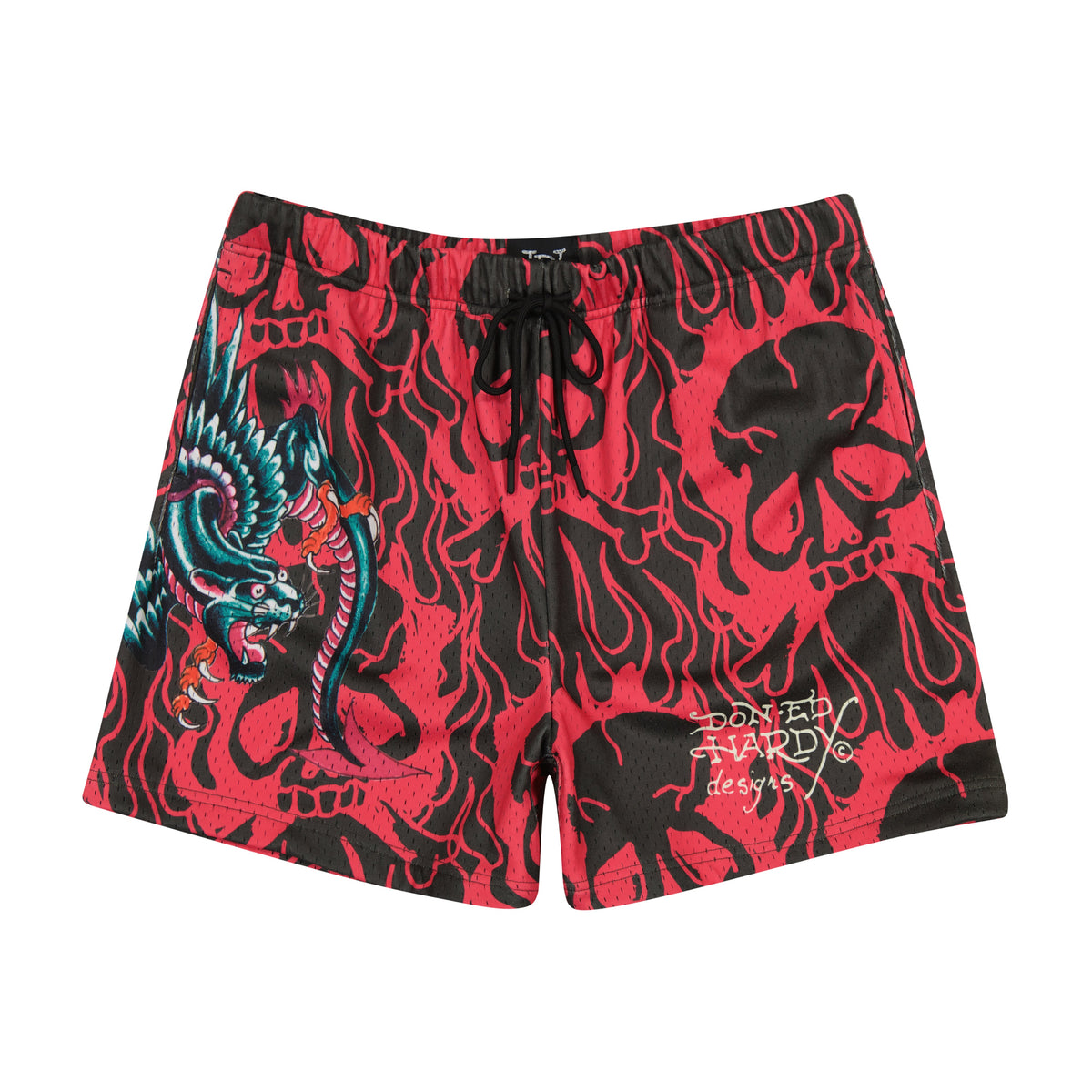 Panther Dragon Mesh Basketball Short PINK | Ed Hardy