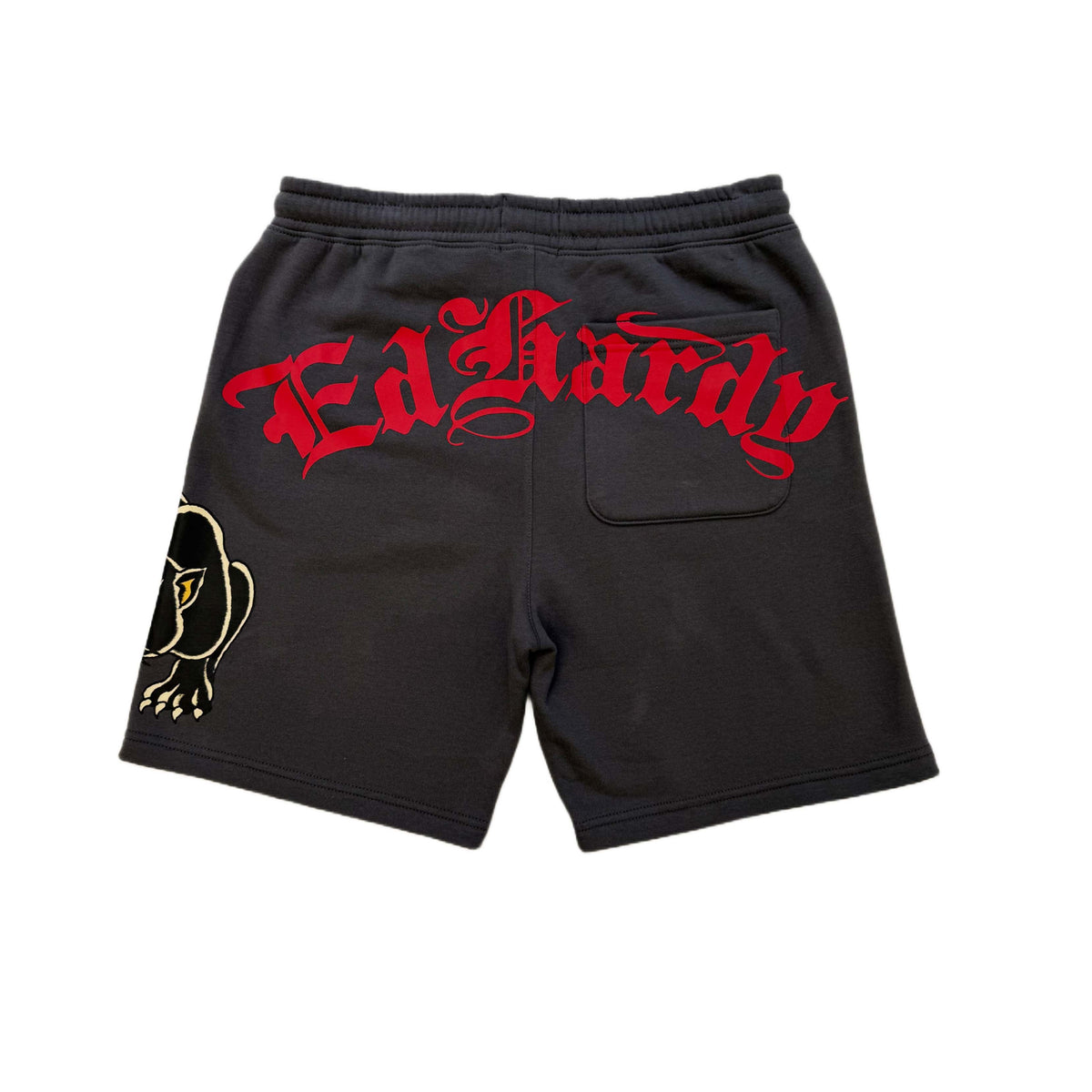 Panther Skull Fleece Short - Charcoal CHARCOAL | Ed Hardy