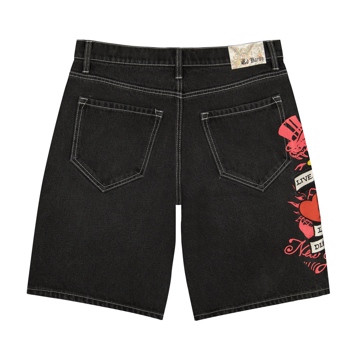 Live Fast Skater Short Y2K BLACK | Ed Hardy