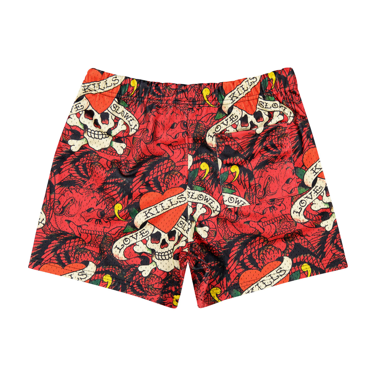 LKS Skull Mens Mesh Short RED | Ed Hardy
