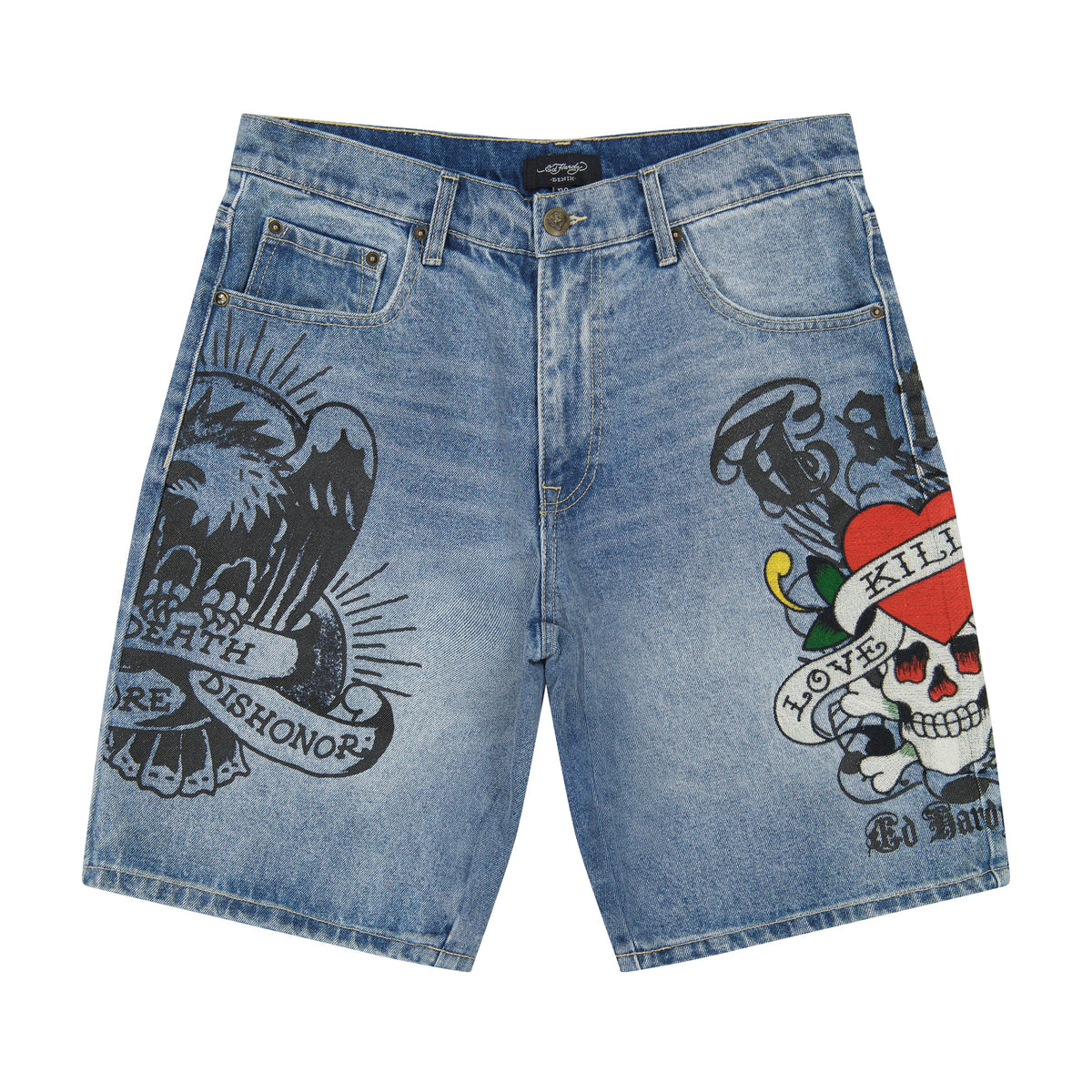 LKS Skull Skater Short LIGHT WASH | Ed Hardy