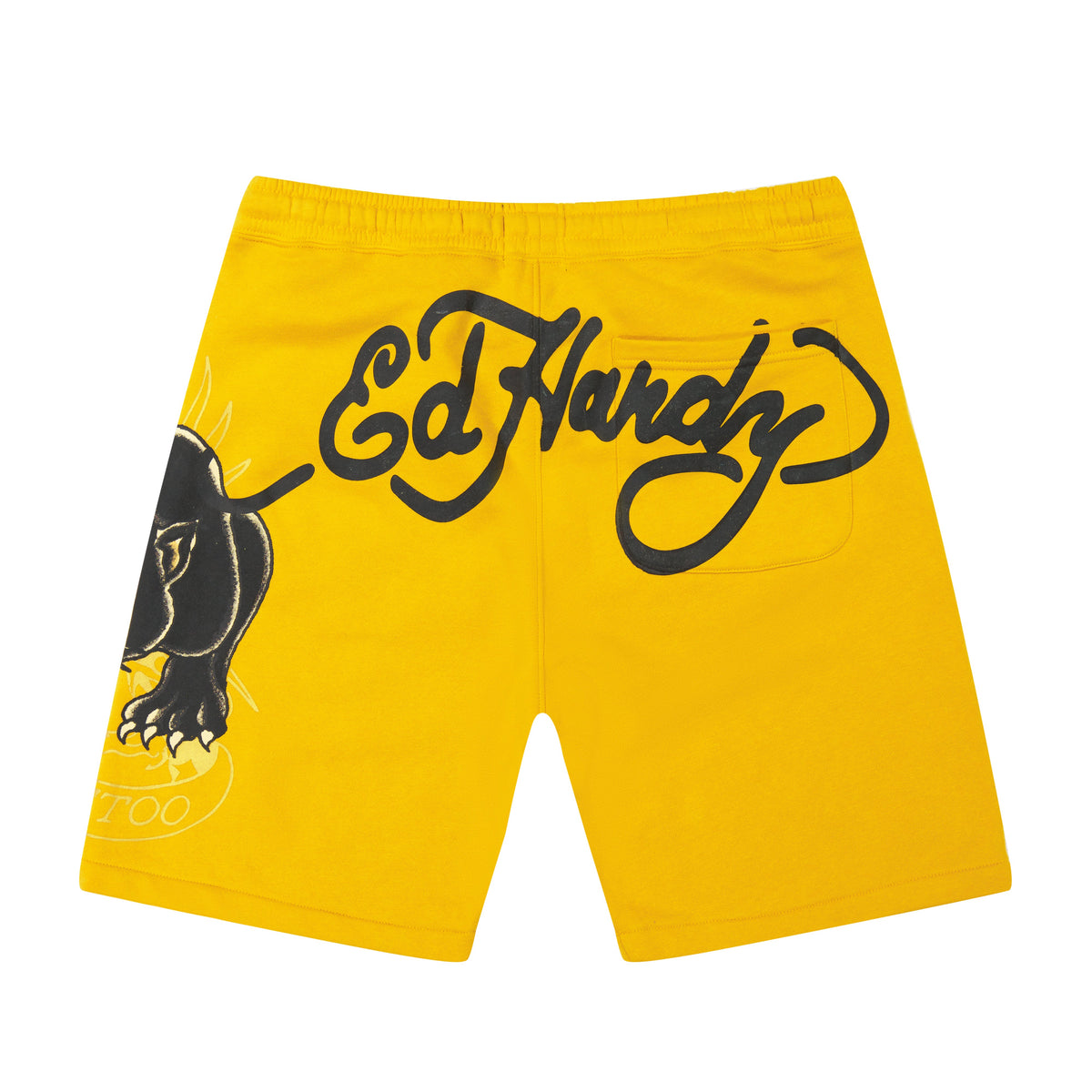 Crouching Panther Fleece Short MARIGOLD | Ed Hardy