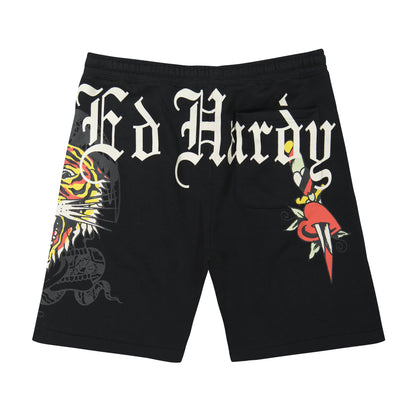Tiger Dagger Fleece Short BLACK | Ed Hardy