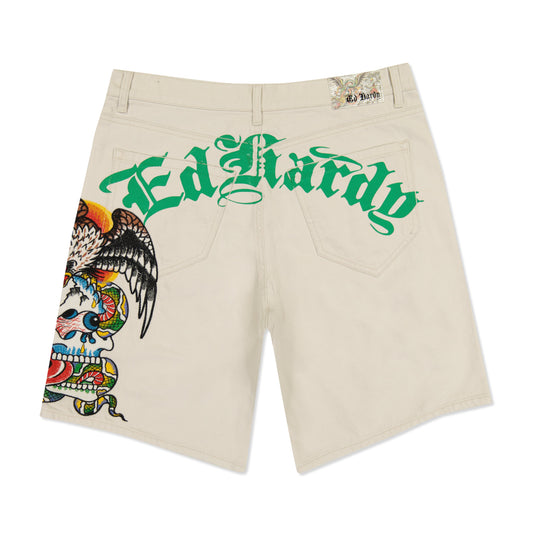 Battle Skull Skater Short Khaki | Ed Hardy