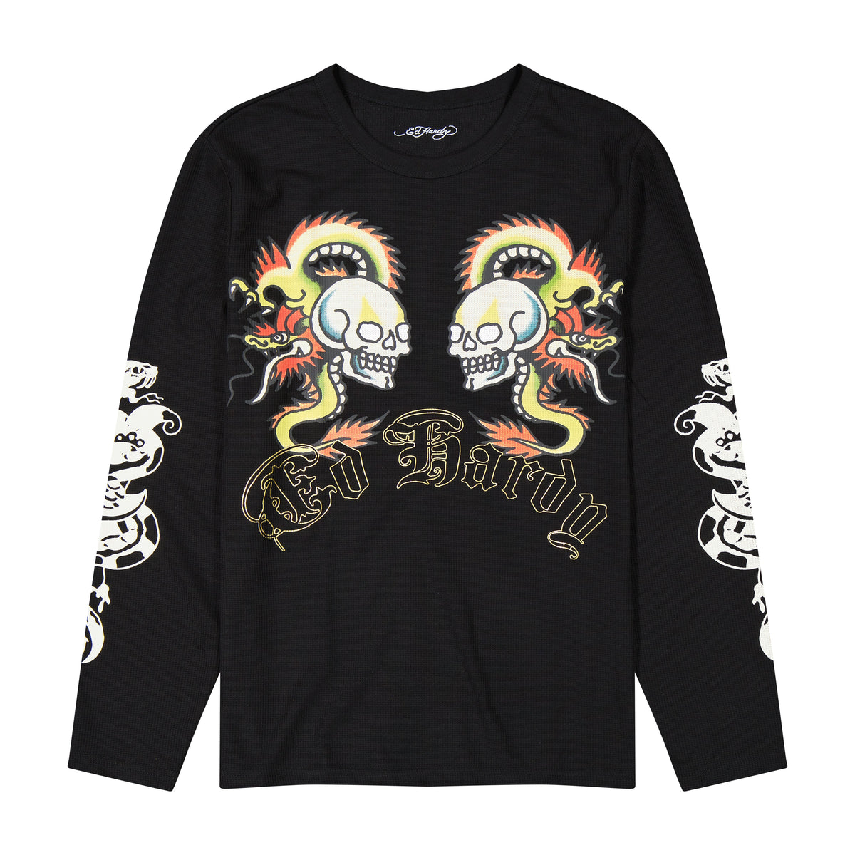 Tiger Flames LS Thermal Tee BLACK | Ed Hardy