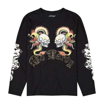 Tiger Flames LS Thermal Tee BLACK | Ed Hardy