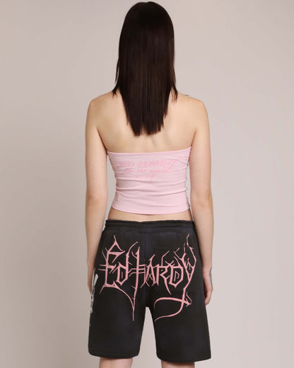 Pink Flame Skull Tube Top PINK BALLERINA | Ed Hardy