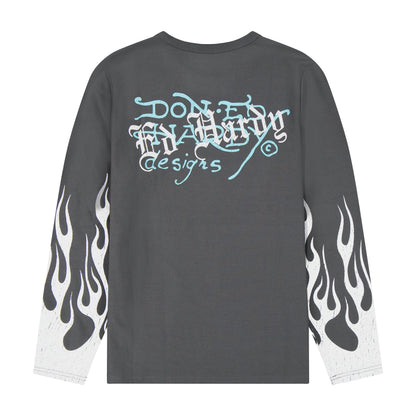 Panther Flames LS Thermal Tee GREY | Ed Hardy