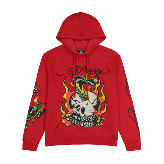 Flame Cobra Hoodie CHERRY | Ed Hardy