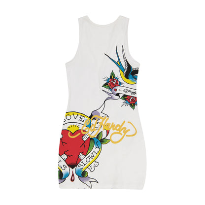 LKS Heart Rib Tank Dress WHITE | Ed Hardy