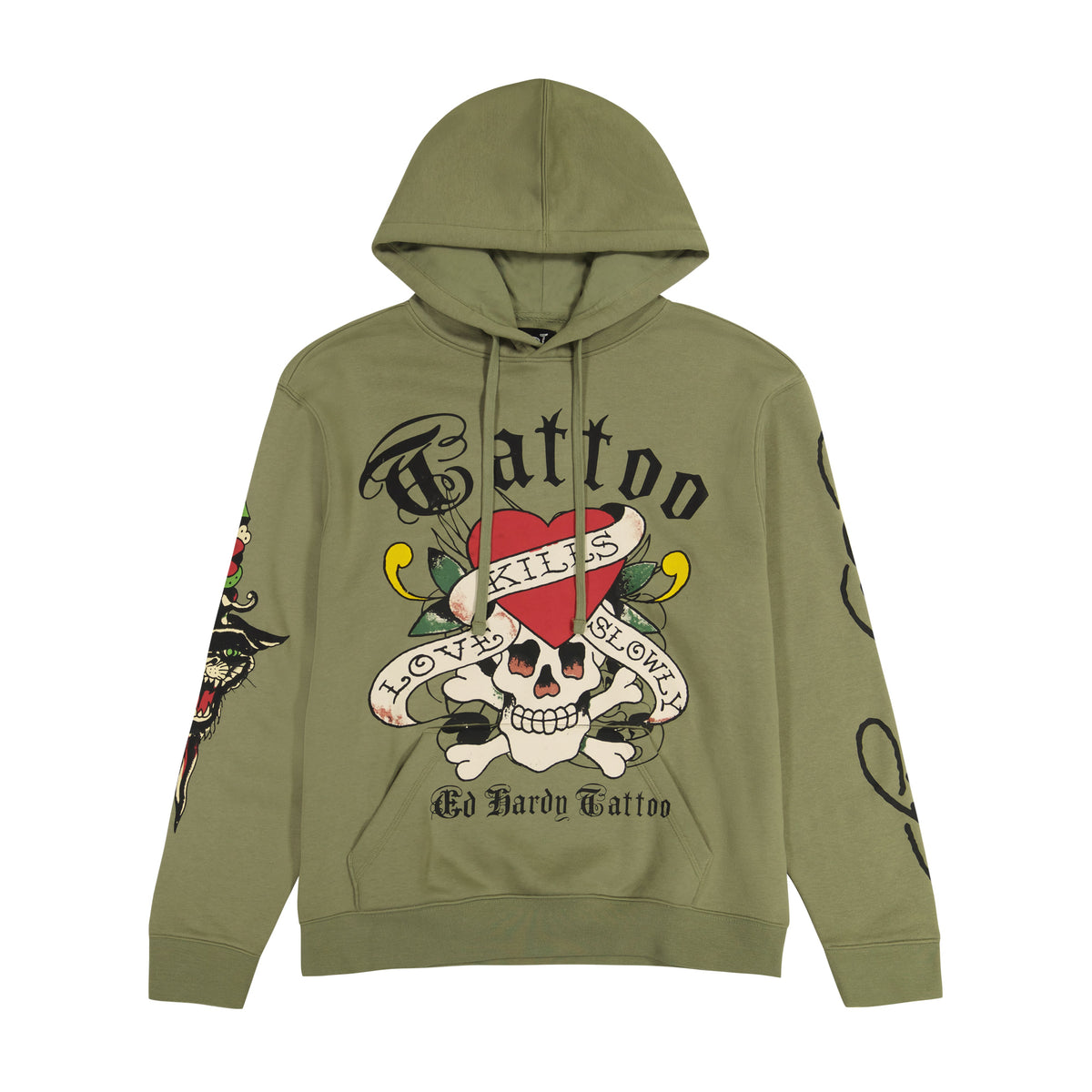 LKS Skull Hoodie - Light Olive Light Olive | Ed Hardy
