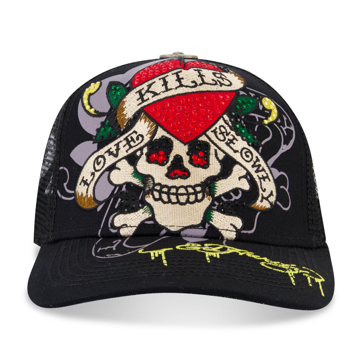 Rhinestone LKS Skull Hat Black | Ed Hardy