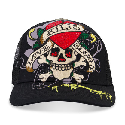 Rhinestone LKS Skull Hat Black | Ed Hardy
