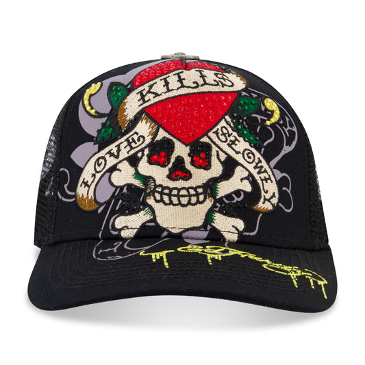 Rhinestone LKS Skull Hat Black | Ed Hardy