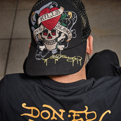 Rhinestone LKS Skull Hat Black | Ed Hardy
