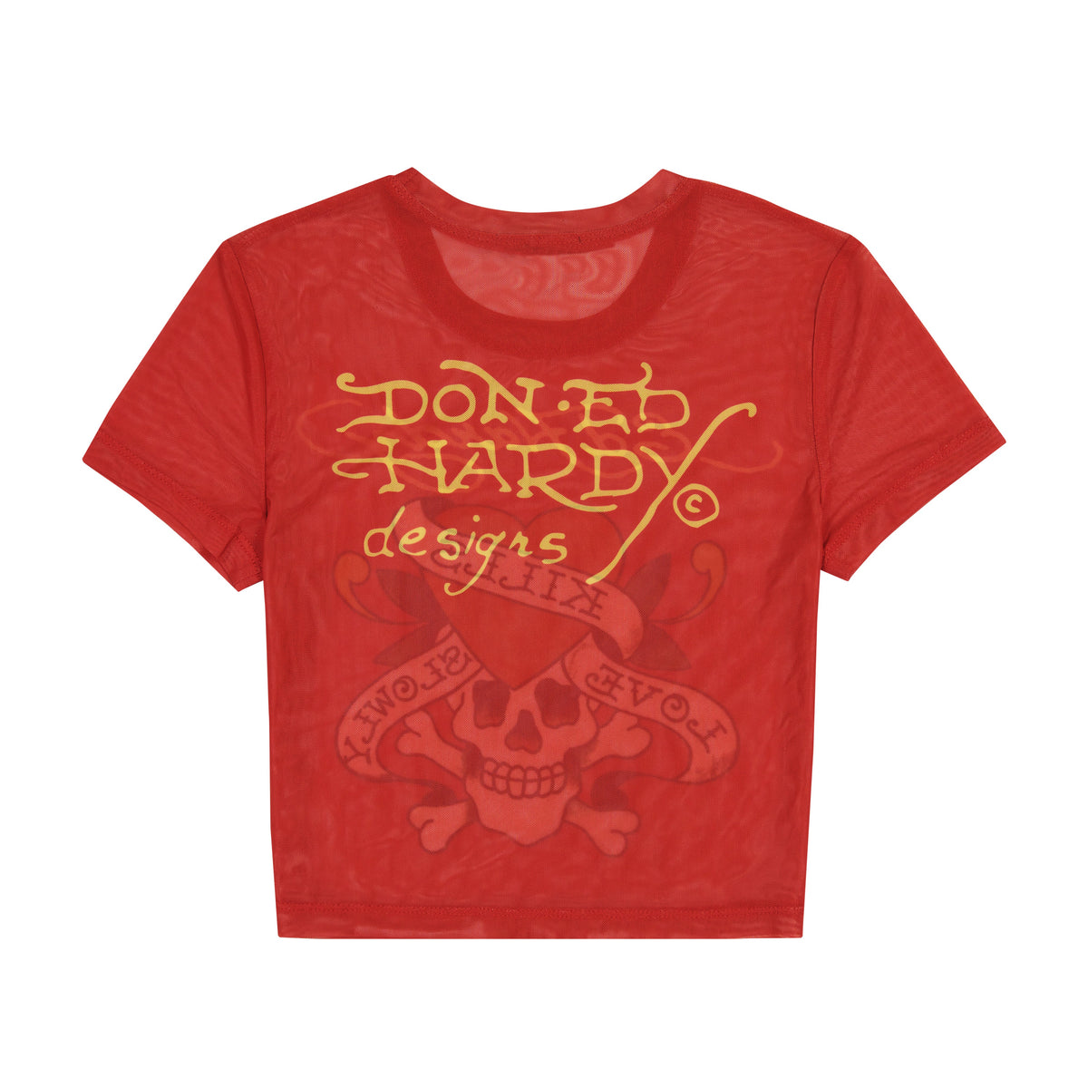 Mesh LKS Skull Baby Tee Cherry | Ed Hardy