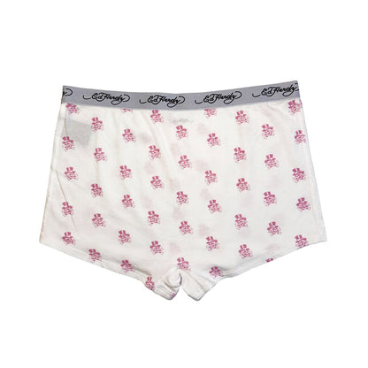 Tophat Skull High Waisted Boxer Brief WHITE | Ed Hardy