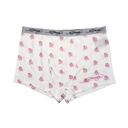 Tophat Skull High Waisted Boxer Brief WHITE | Ed Hardy