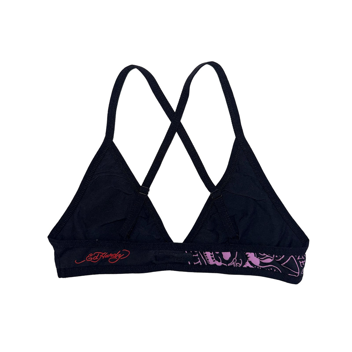Ribbon Skull Criss Cross Bralette BLACK | Ed Hardy