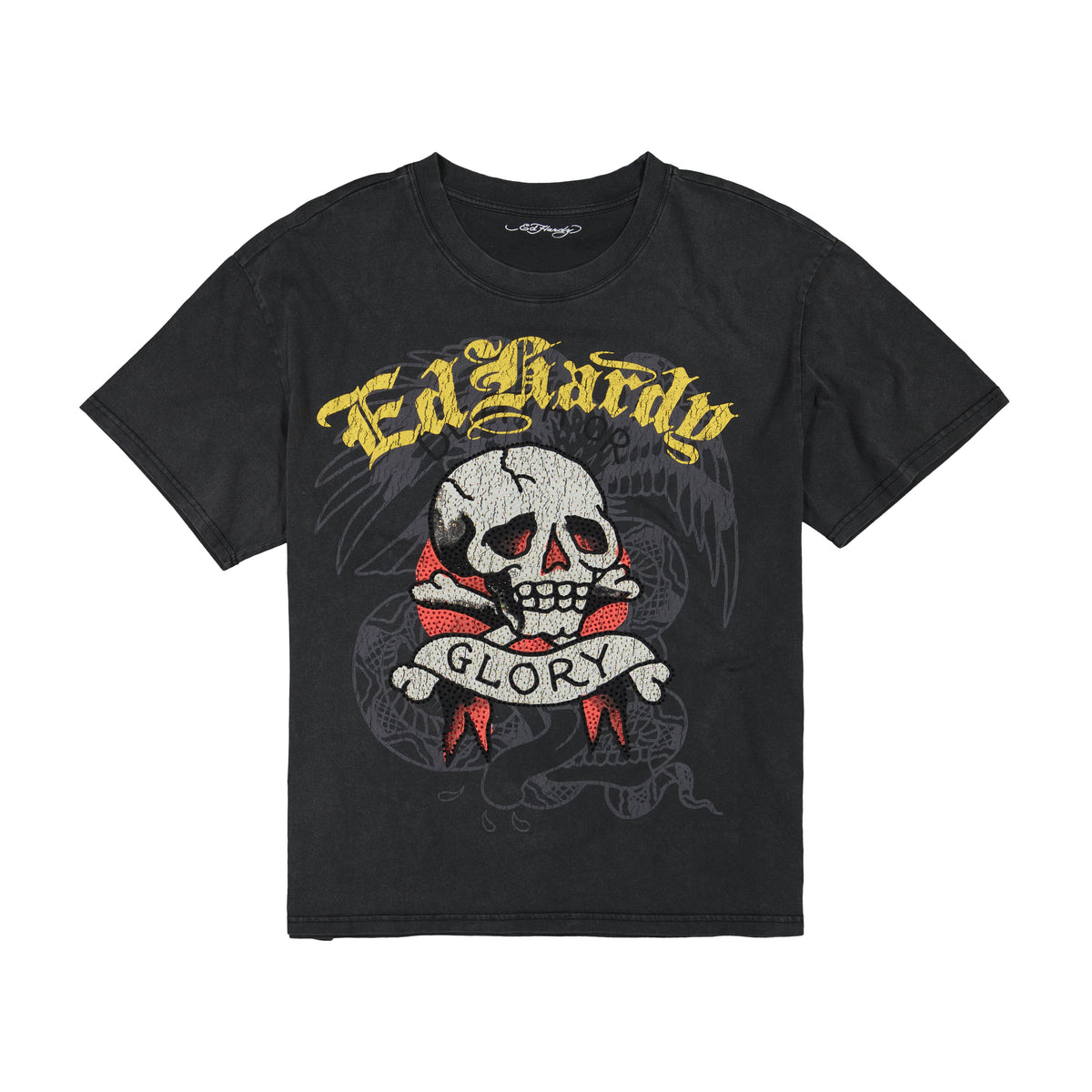 Glory Skull Boxy Tee VTG BLACK | Ed Hardy