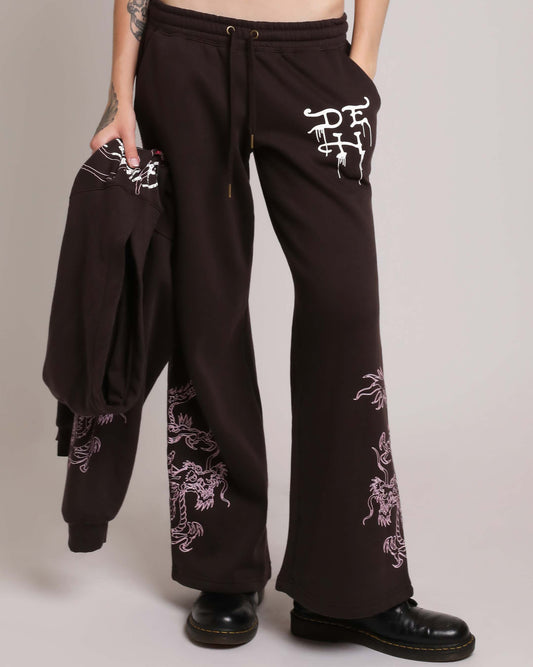Pink Leopard Rhinestone Sweatpant  | Ed Hardy