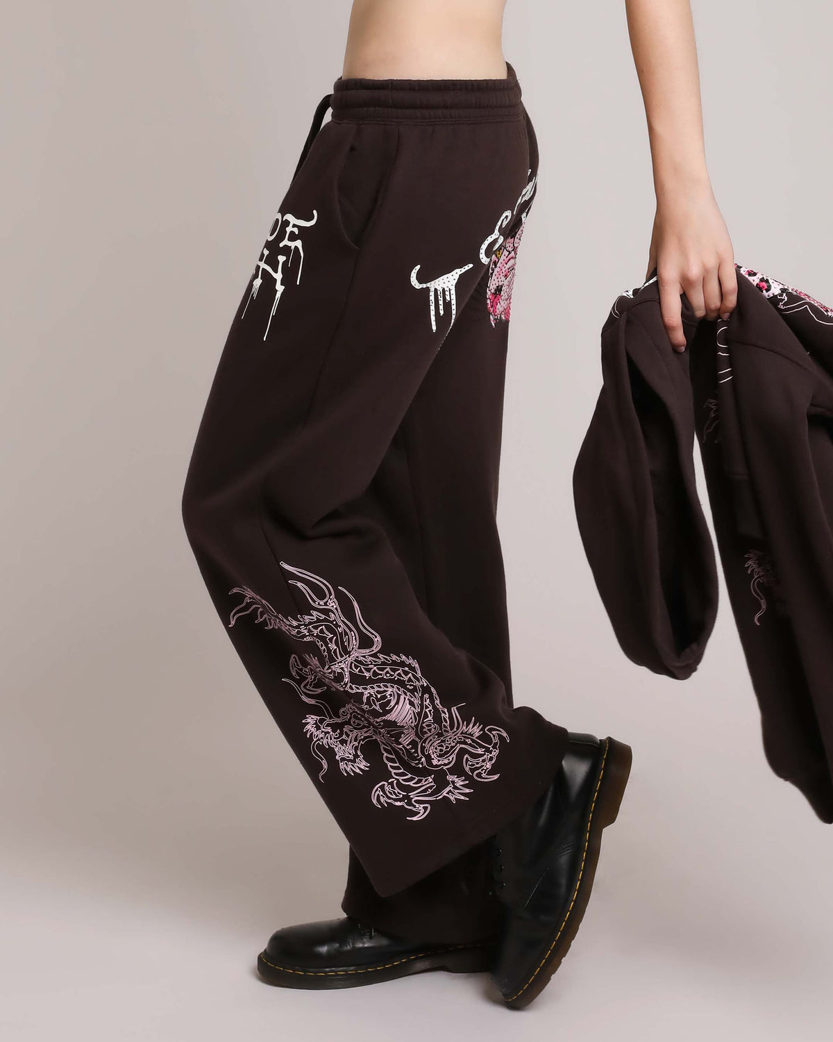 Pink Leopard Rhinestone Sweatpant  | Ed Hardy