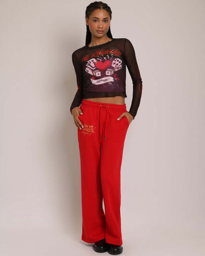 Gamble Heart Long Sleeve Mesh Top  | Ed Hardy
