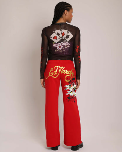 Gamble Heart Long Sleeve Mesh Top  | Ed Hardy