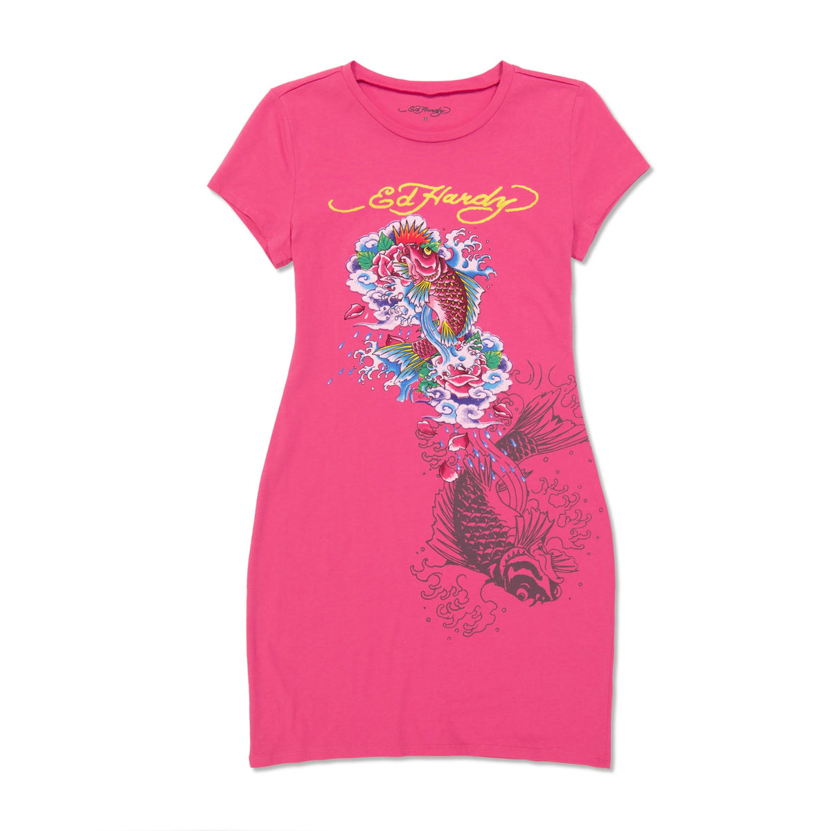 Koi Fish Baby Tee Dress Hot Pink | Ed Hardy