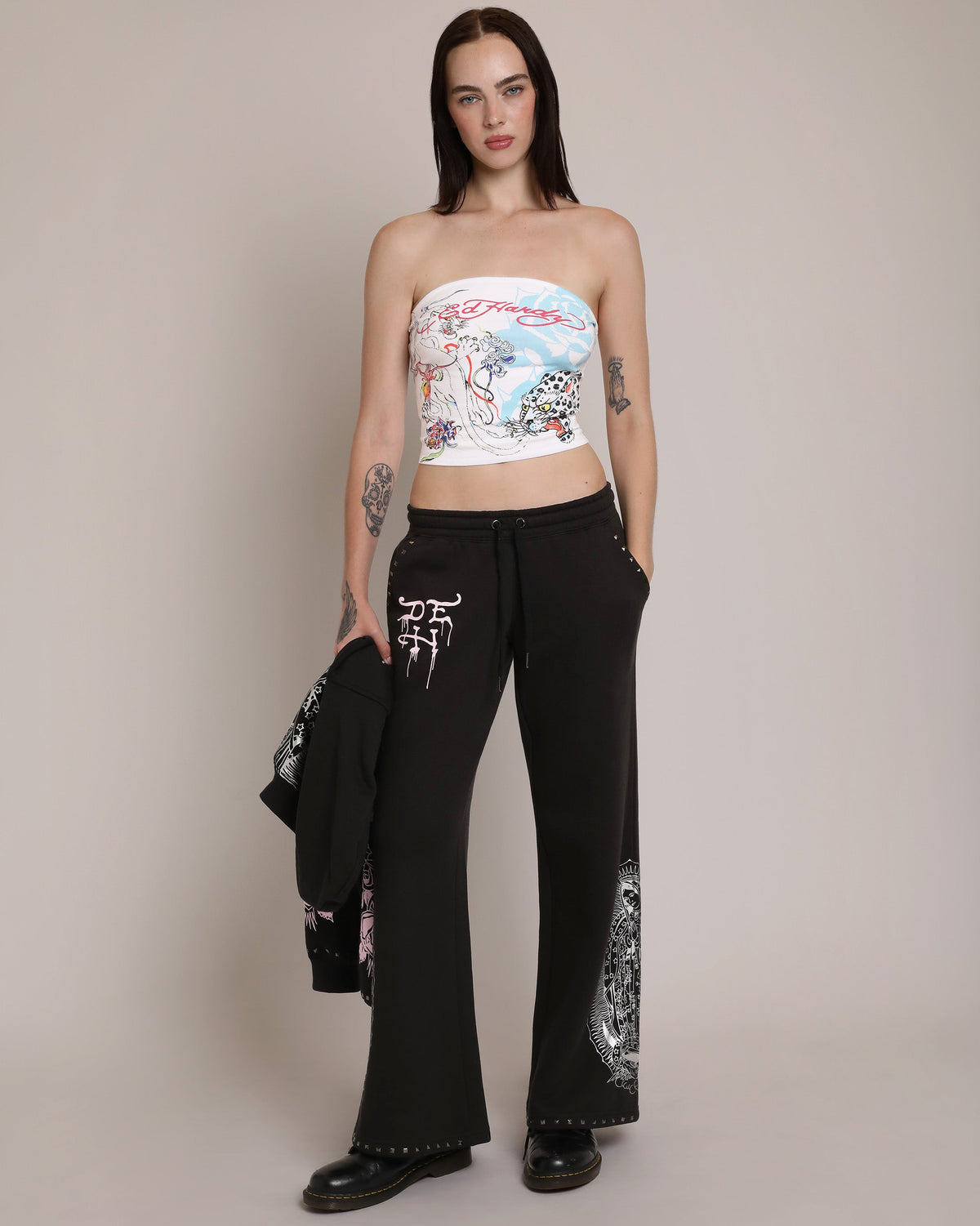 Blue Leopard Tube Top WHITE | Ed Hardy