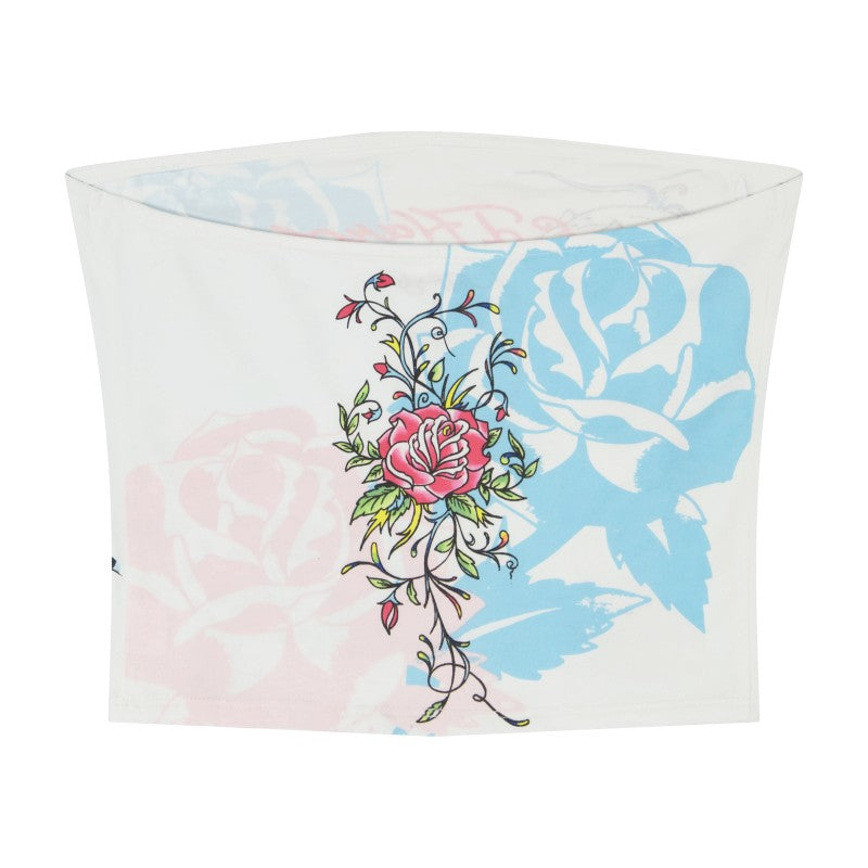 Blue Leopard Tube Top WHITE | Ed Hardy