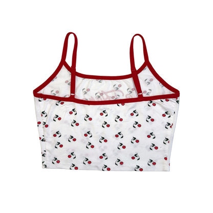 Cherries Sleeper Cami WHITE | Ed Hardy