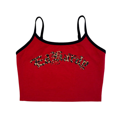 Leopard Sleeper Cami CHERRY | Ed Hardy