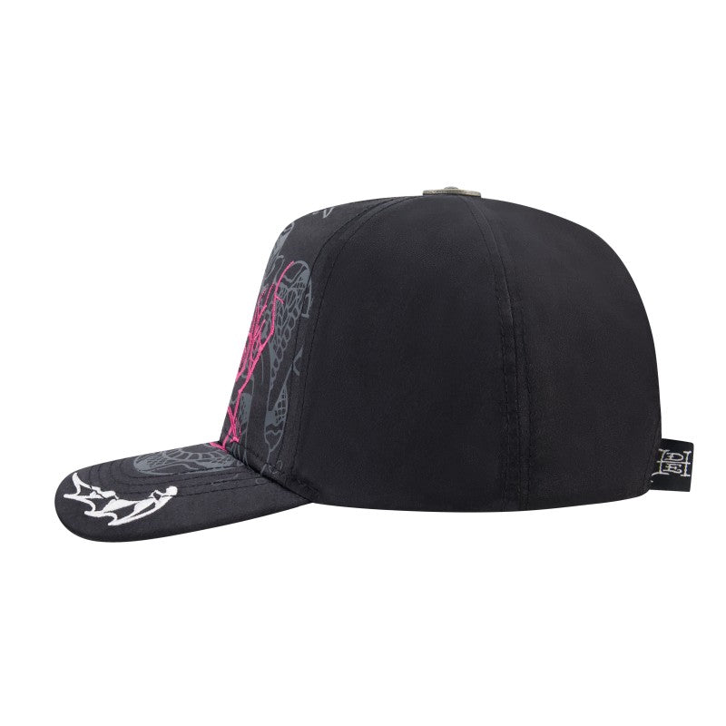 Cyber Logo Satin Trucker Hat, Black BLACK | Ed Hardy