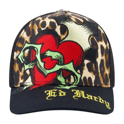 Sacred Heart Trucker Hat, Leopard LEOPARD | Ed Hardy